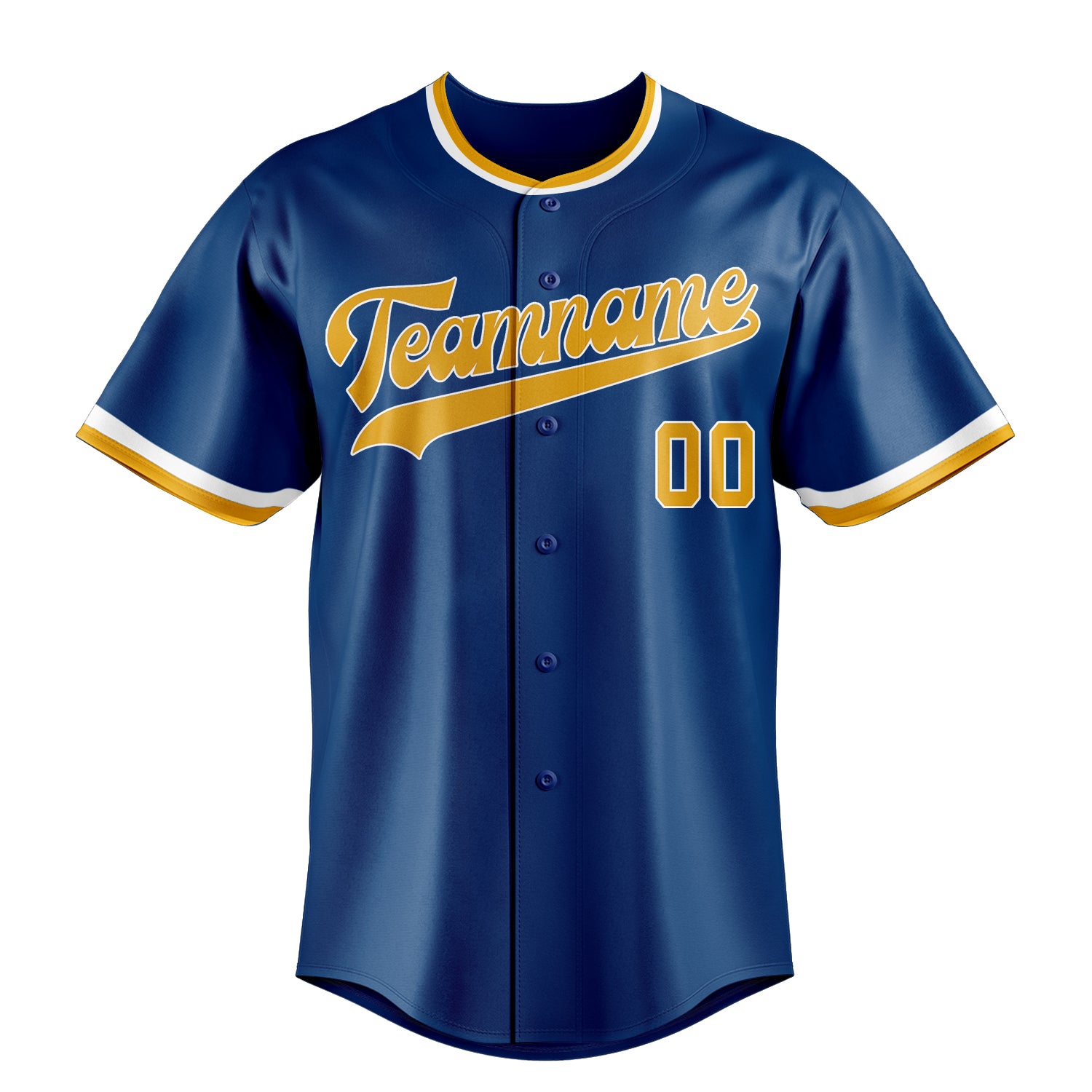 Personalized Blue & Gold Color Fan Baseball Jersey