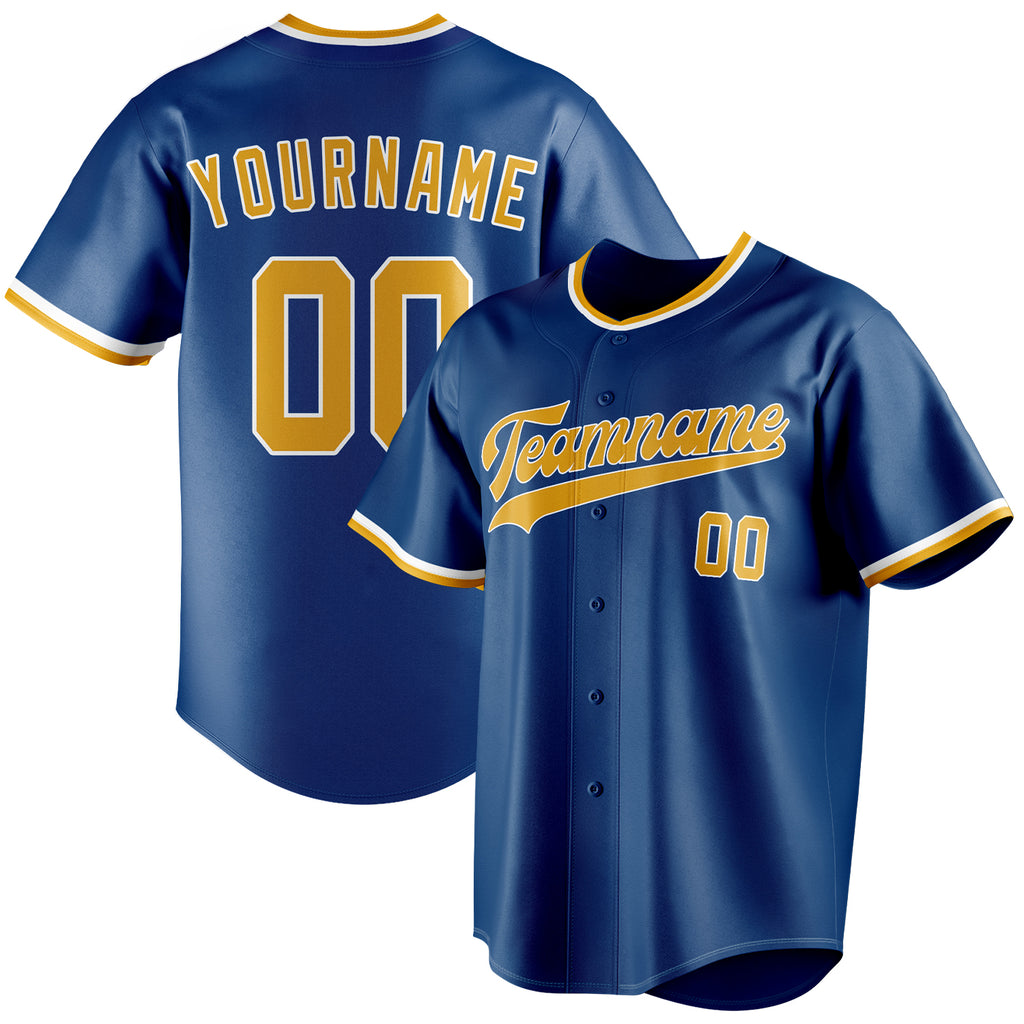 Personalized Blue & Gold Color Fan Baseball Jersey BB01240528WY062