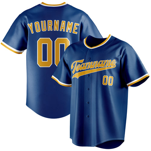 Personalized Blue & Gold Color Fan Baseball Jersey BB01240528WY062