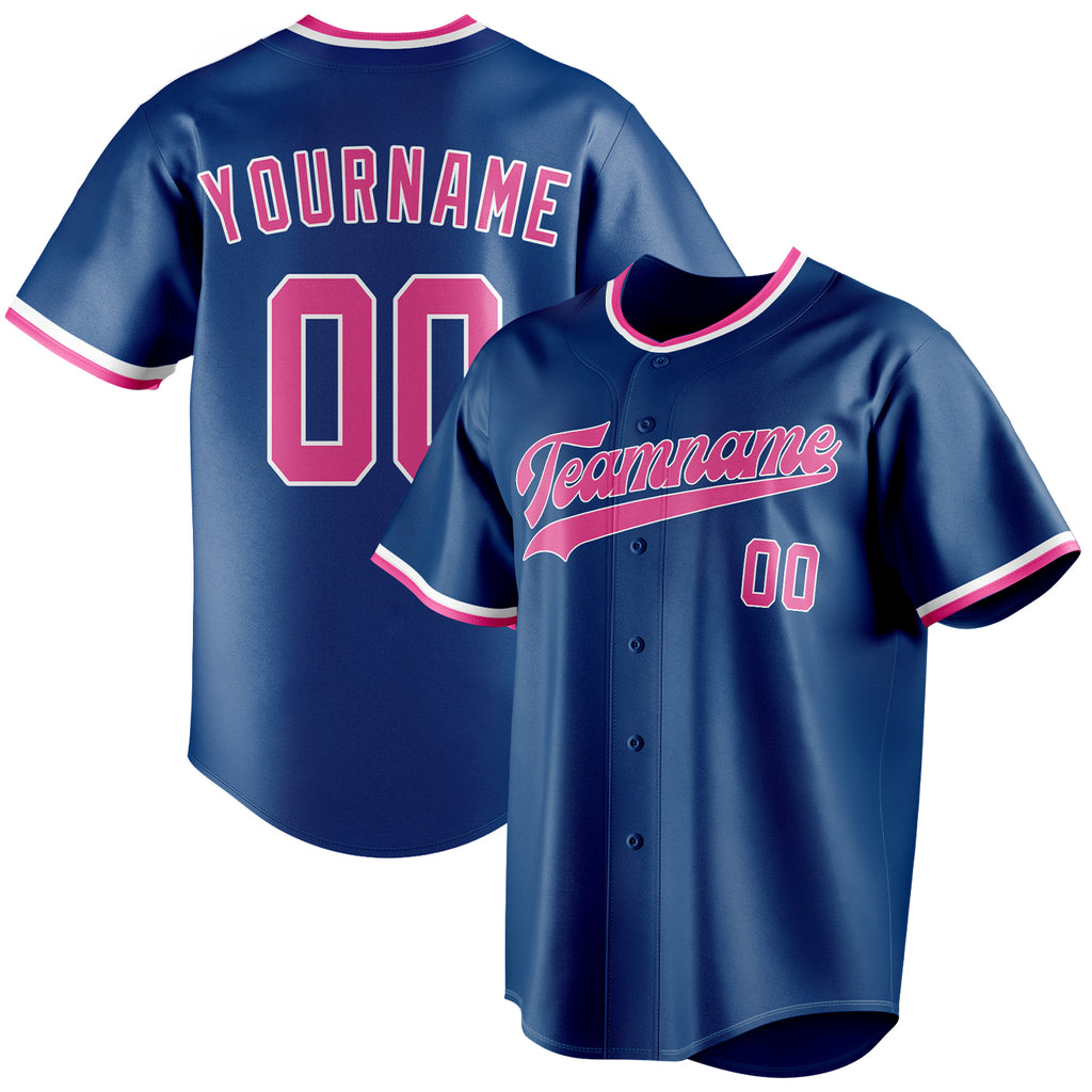 Personalized Blue & Pink Color Fan Baseball Jersey BB01240528WY064