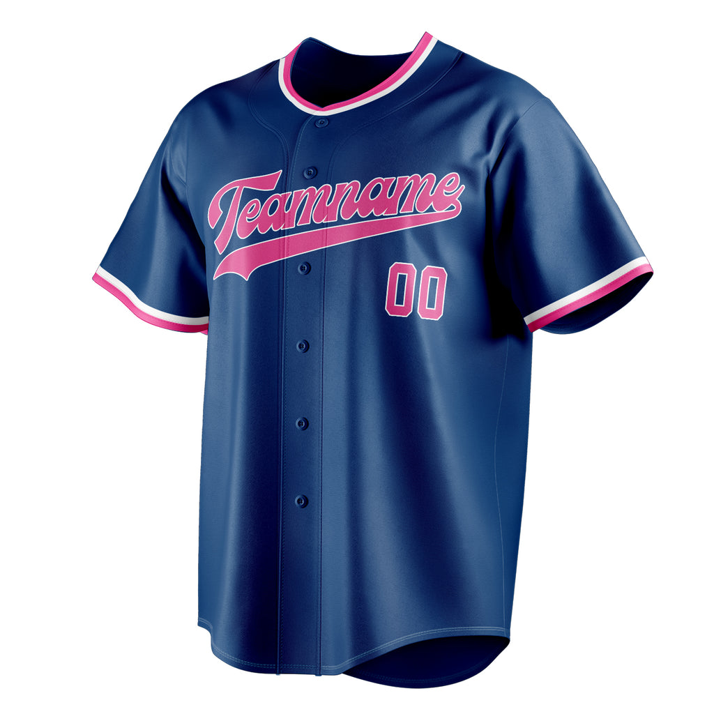 Personalized Blue & Pink Color Fan Baseball Jersey