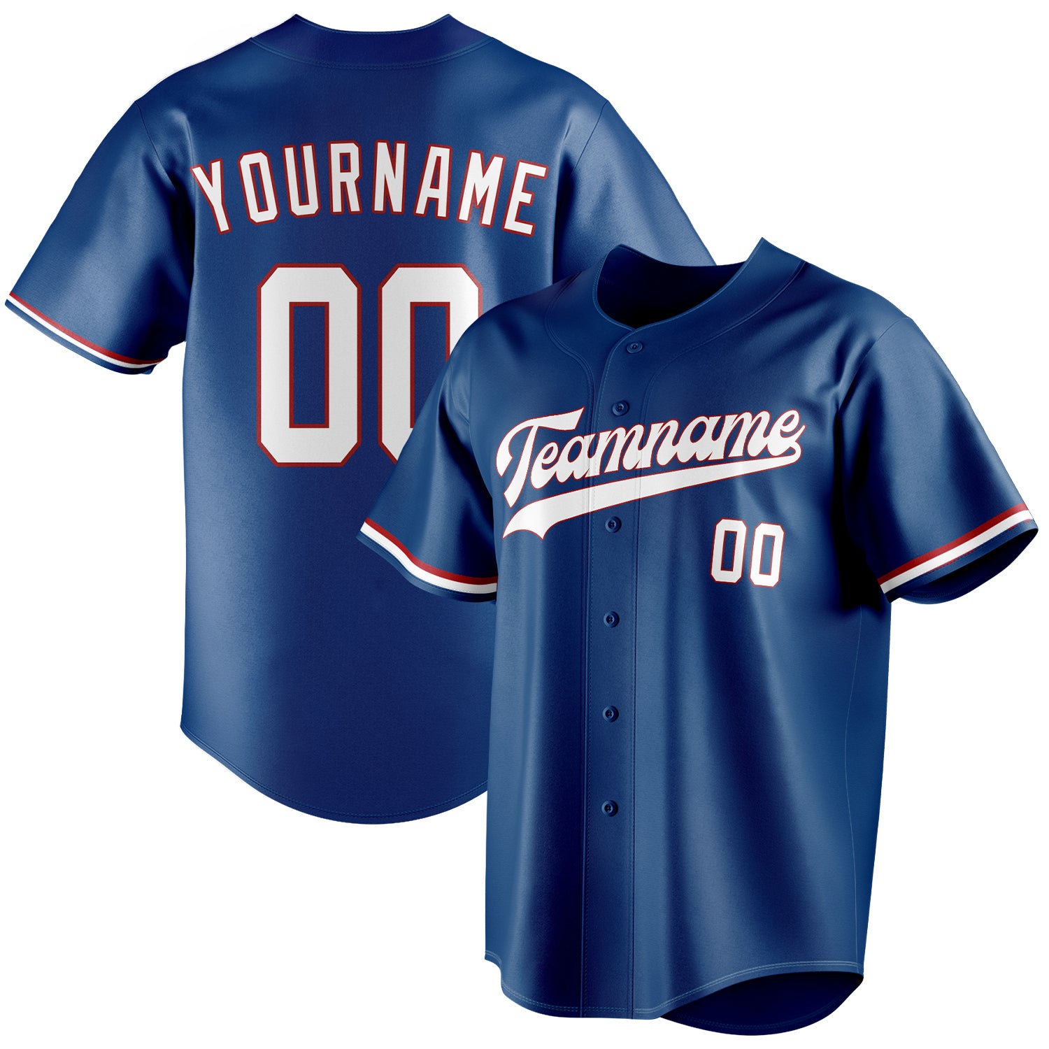 Personalized Blue & White Color Fan Baseball Jersey BB01240528WY065