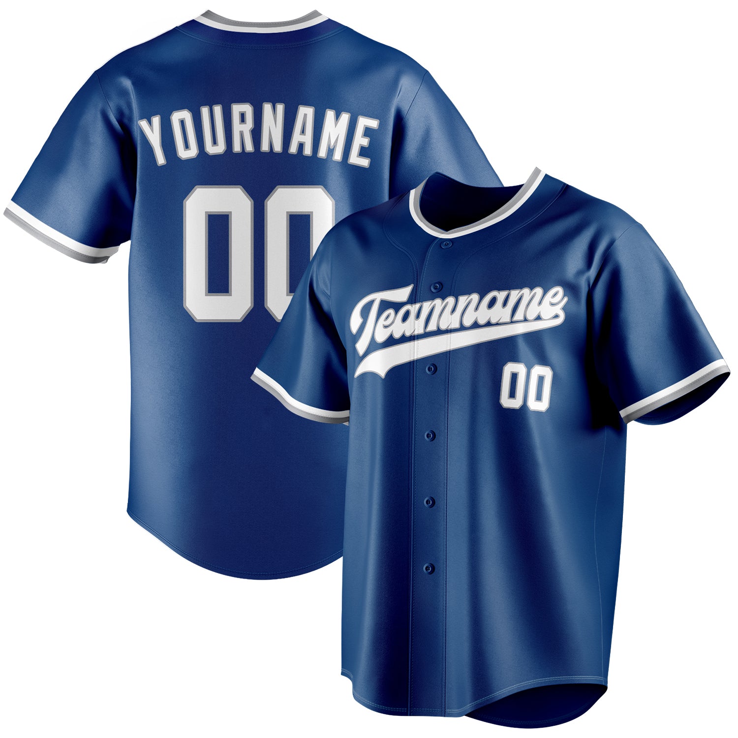 Personalized Blue & White Color Fan Baseball Jersey BB01240528WY066