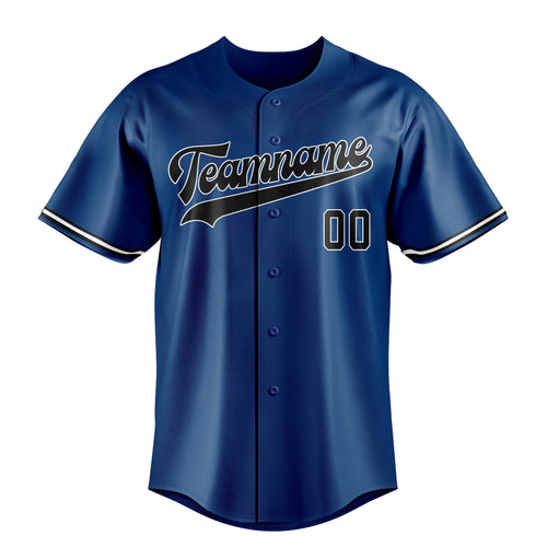 Personalized Blue & Black Color Fan Baseball Jersey