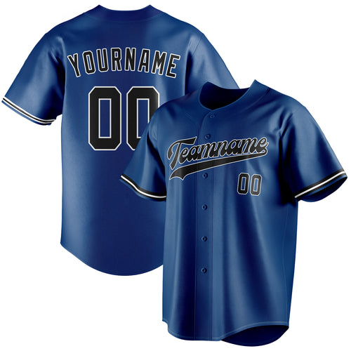 Personalized Blue & Black Color Fan Baseball Jersey BB01240528WY068