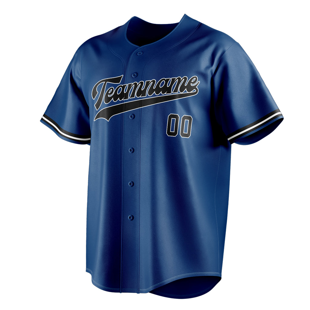Personalized Blue & Black Color Fan Baseball Jersey