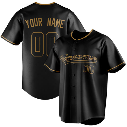 Personalized Black & Old Gold Color Fan Baseball Jersey BB01240528YX185