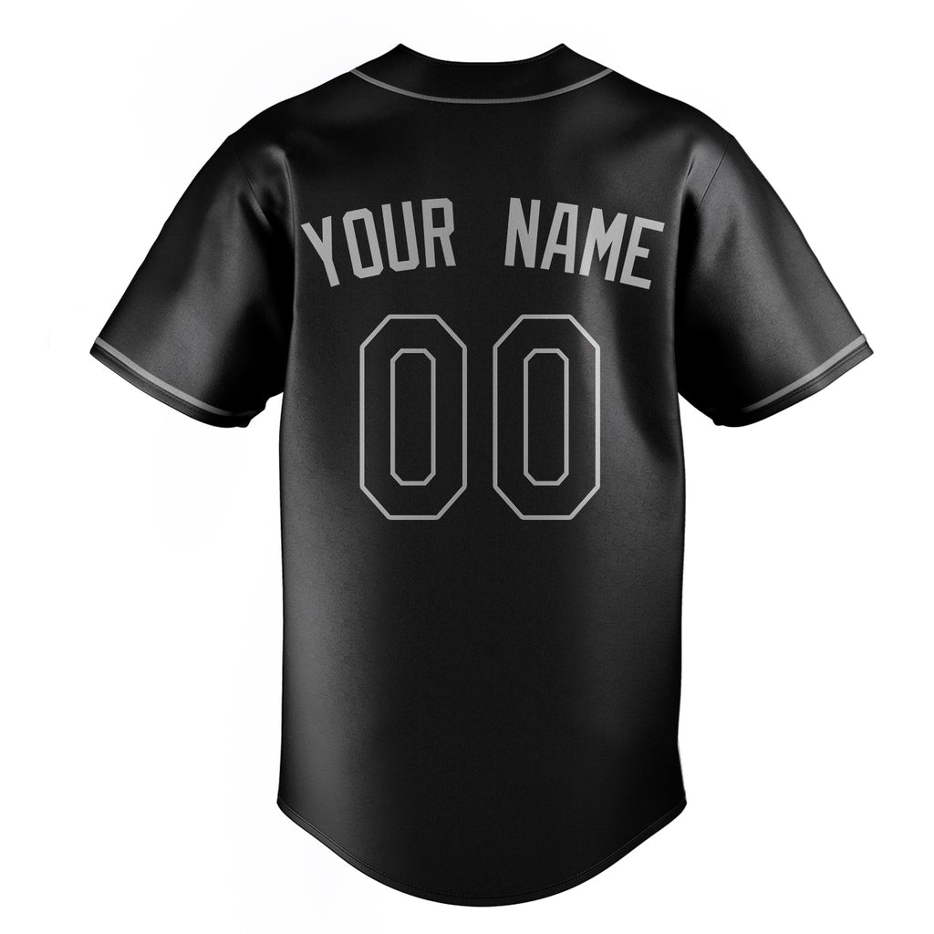 Personalized Black & Gray Color Fan Baseball Jersey