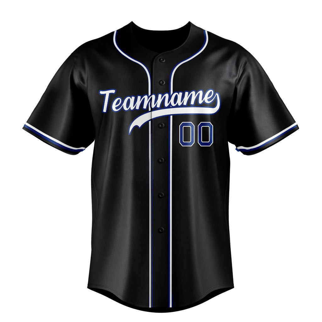 Personalized Black & White Color Fan Baseball Jersey