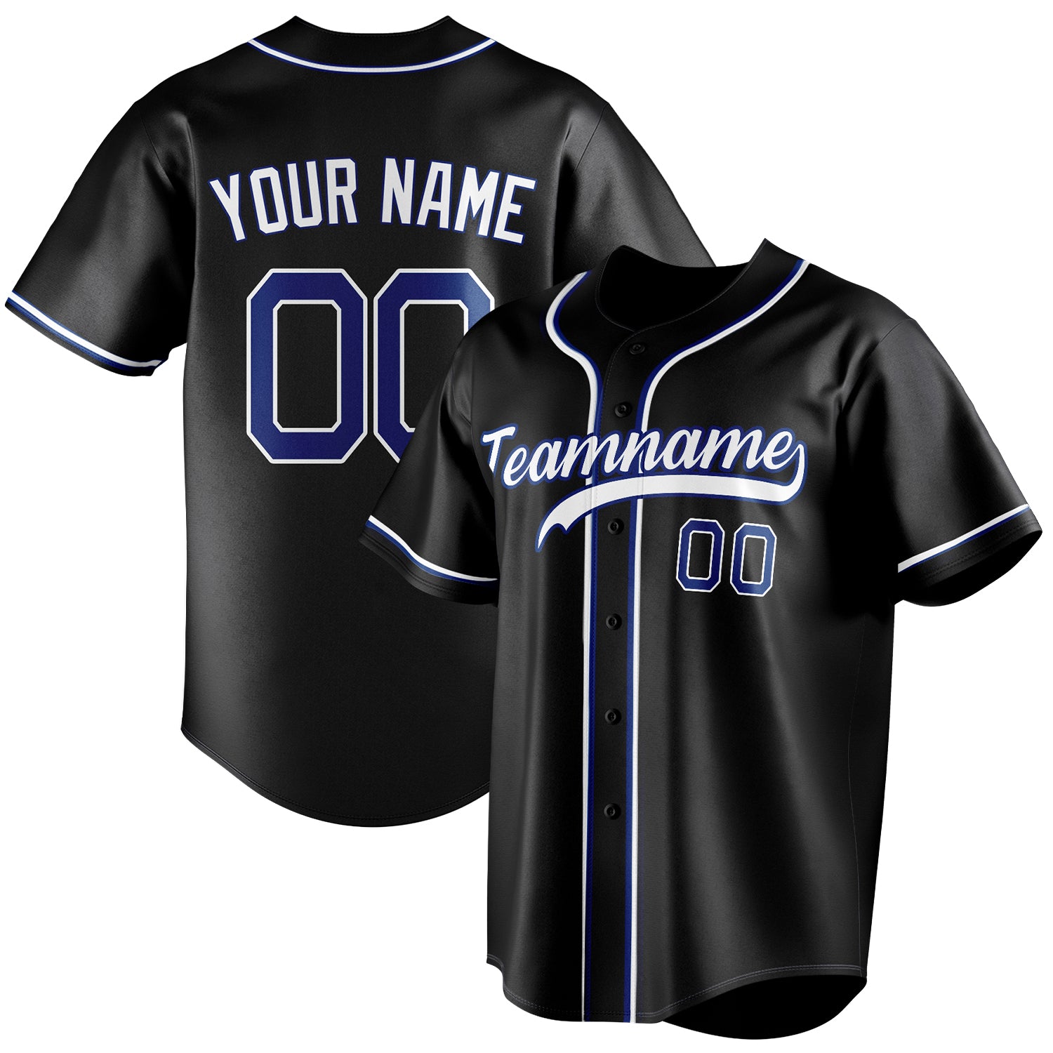Personalized Black & White Color Fan Baseball Jersey BB01240528YX189