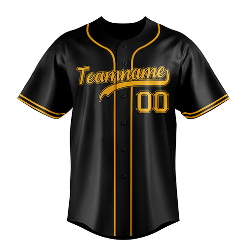 Personalized Black & Gold Color Fan Baseball Jersey