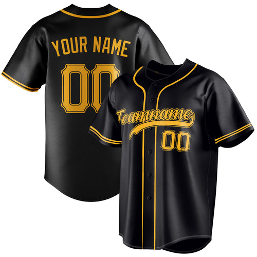 Personalized Black & Gold Color Fan Baseball Jersey BB01240528YX190