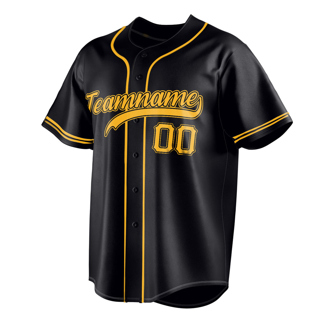 Personalized Black & Gold Color Fan Baseball Jersey