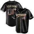 Personalized Black & Cream Vintage USA Flag Fan Baseball Jersey BB01240528YX192