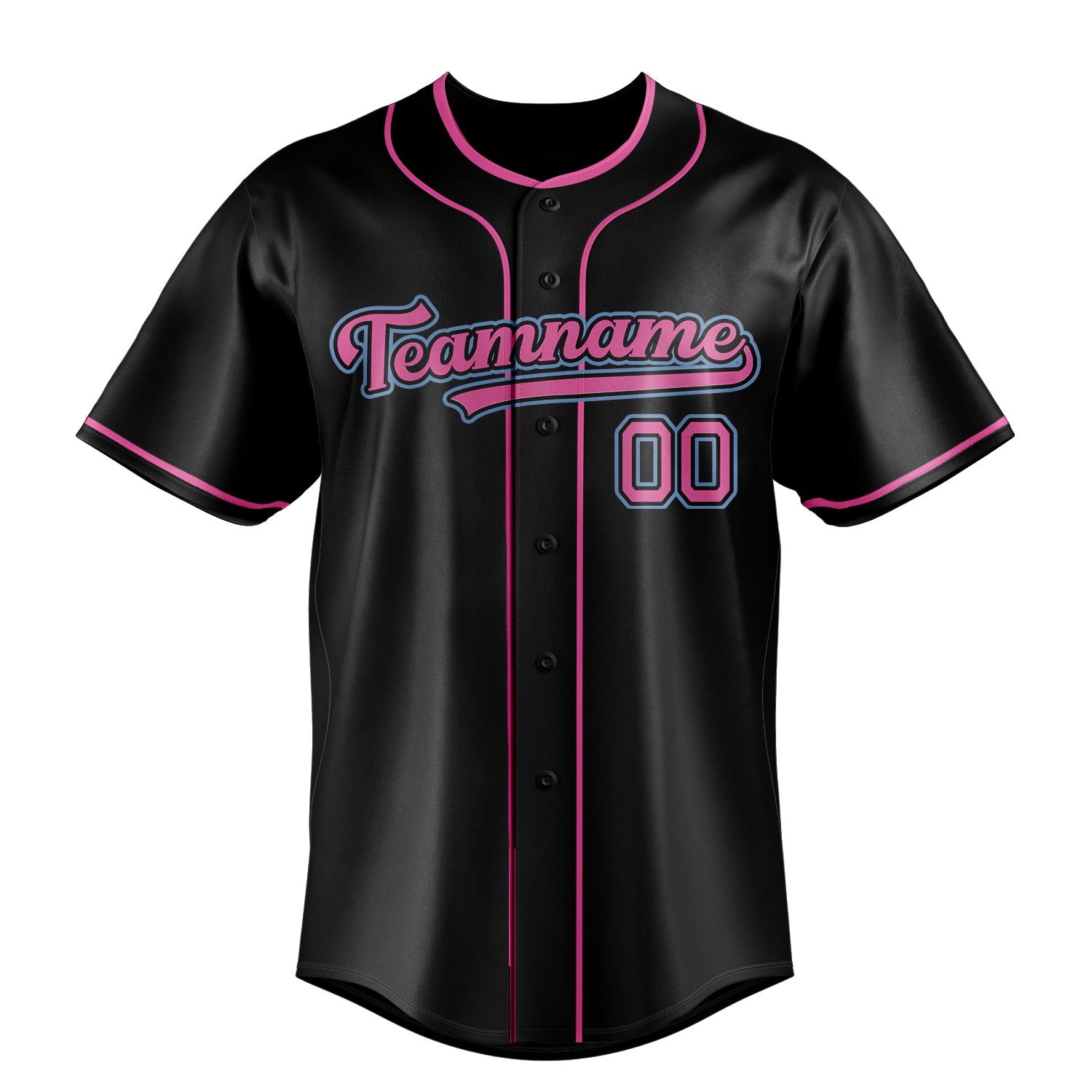 Personalized Black & Pink Color Fan Baseball Jersey