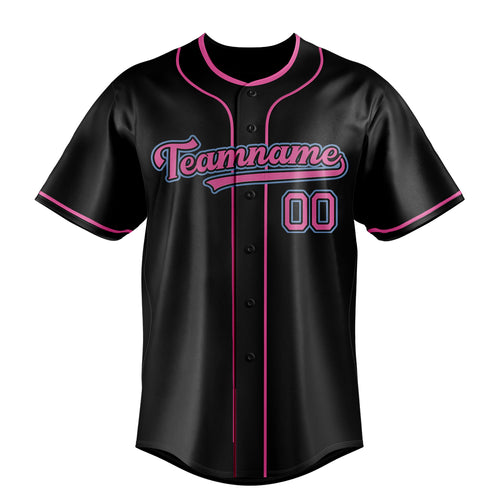Personalized Black & Pink Color Fan Baseball Jersey