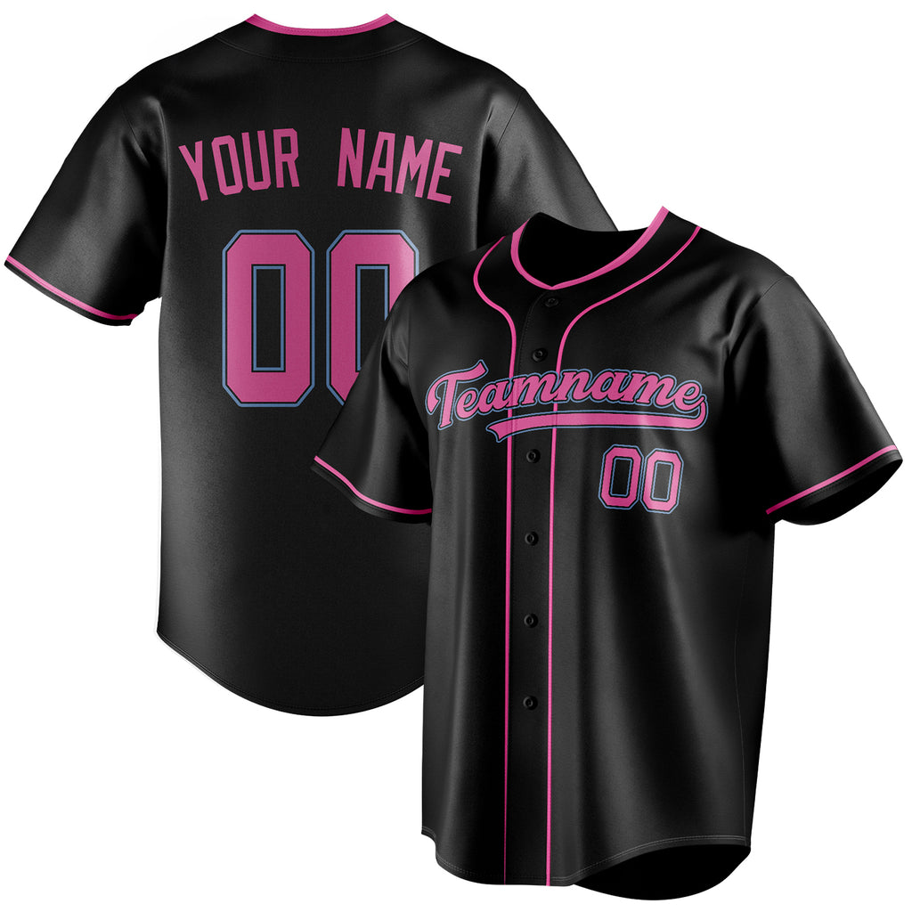 Personalized Black & Pink Color Fan Baseball Jersey BB01240528YX193