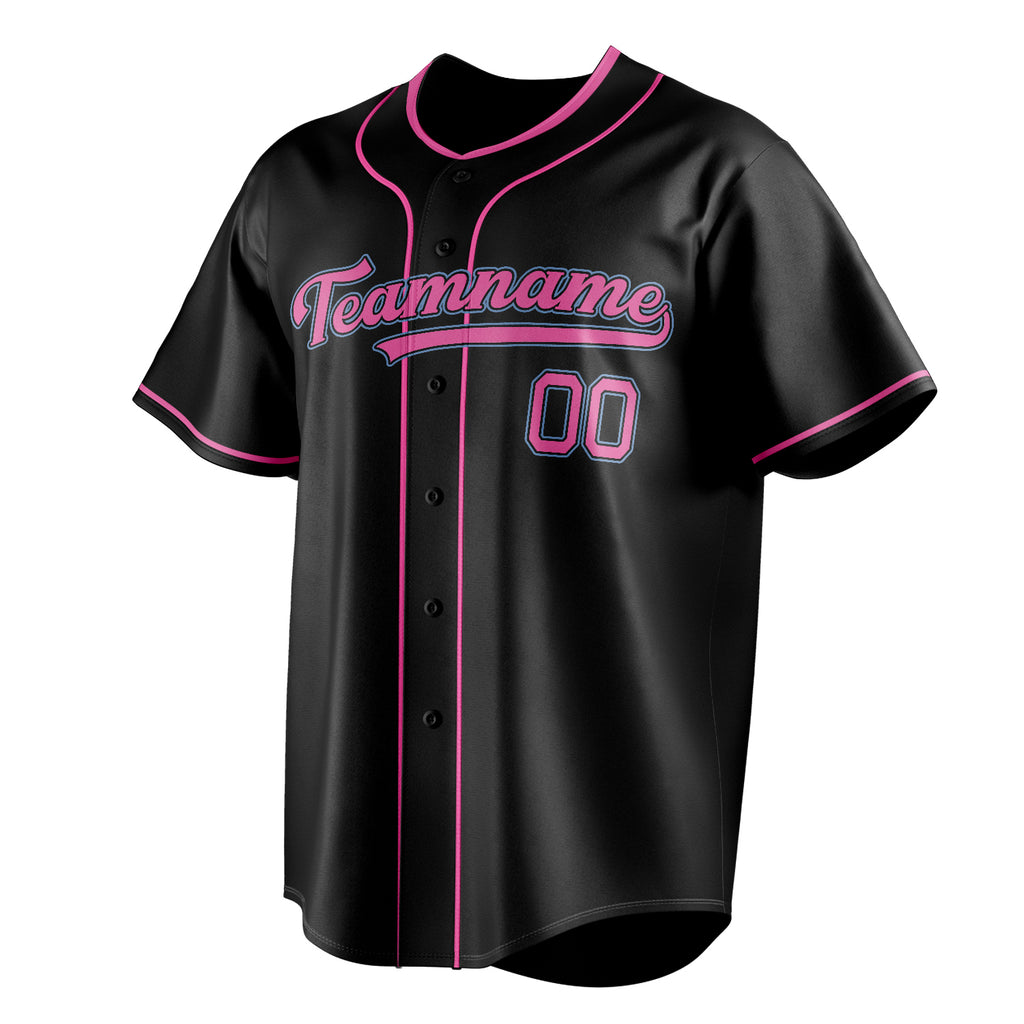 Personalized Black & Pink Color Fan Baseball Jersey