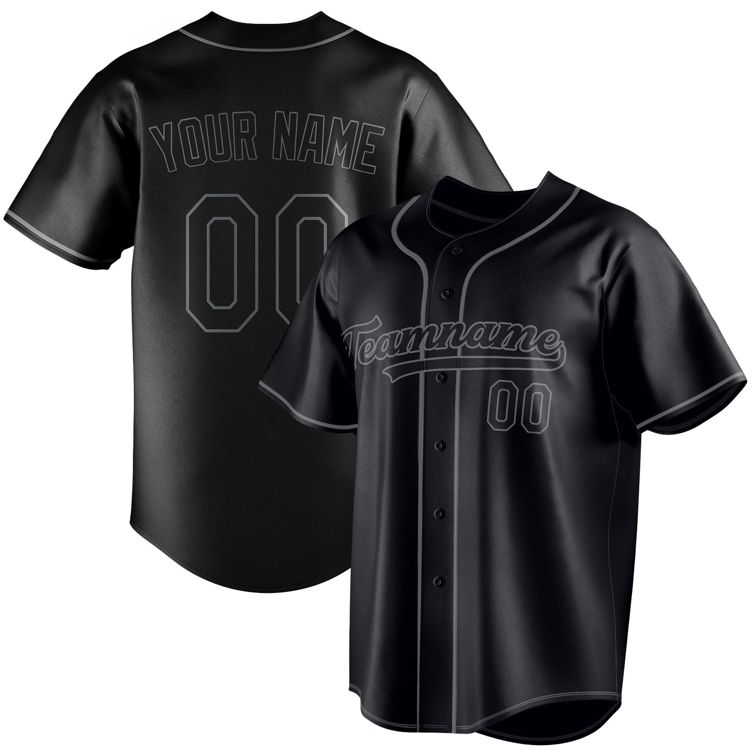 Personalized Black & Gray Color Fan Baseball Jersey BB01240528YX194