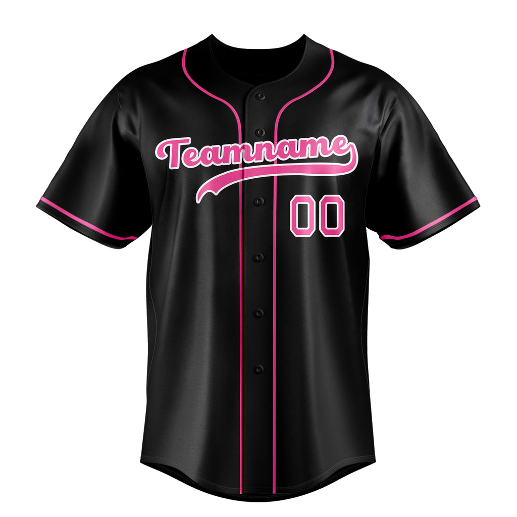 Personalized Black & Pink Color Fan Baseball Jersey