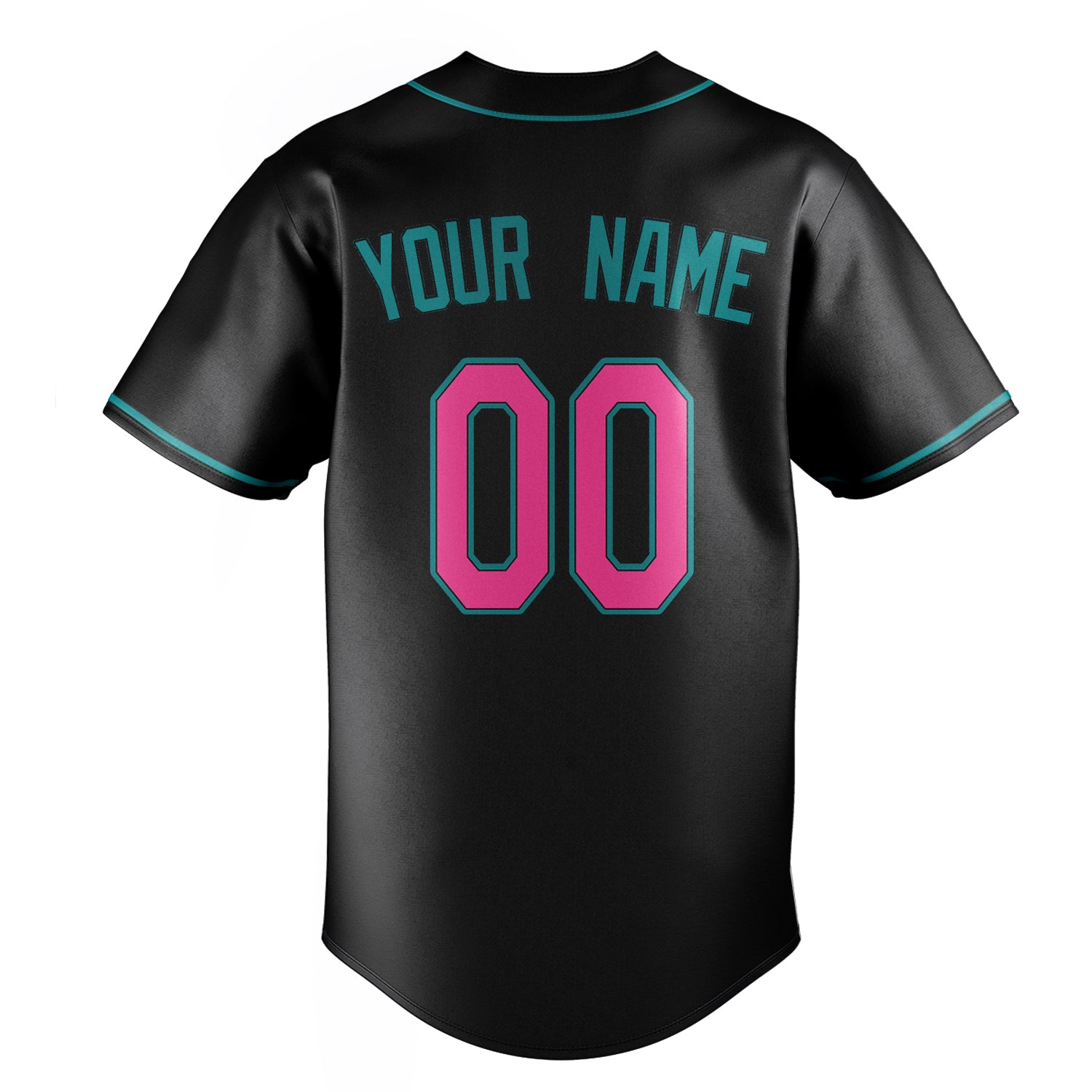 Personalized Black & Teal Color Fan Baseball Jersey
