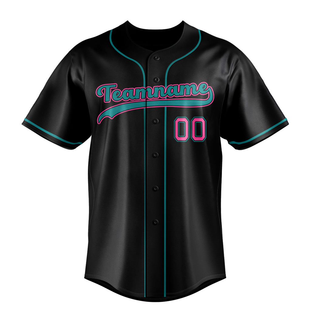 Personalized Black & Teal Color Fan Baseball Jersey