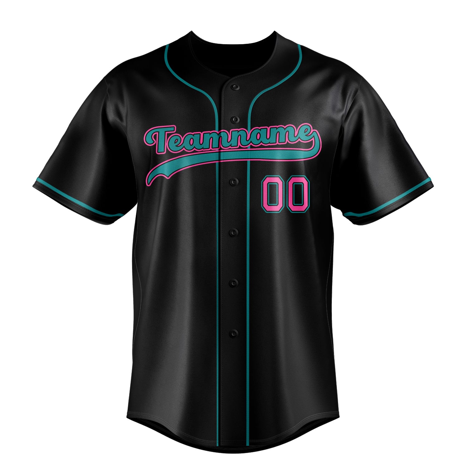 Personalized Black & Teal Color Fan Baseball Jersey