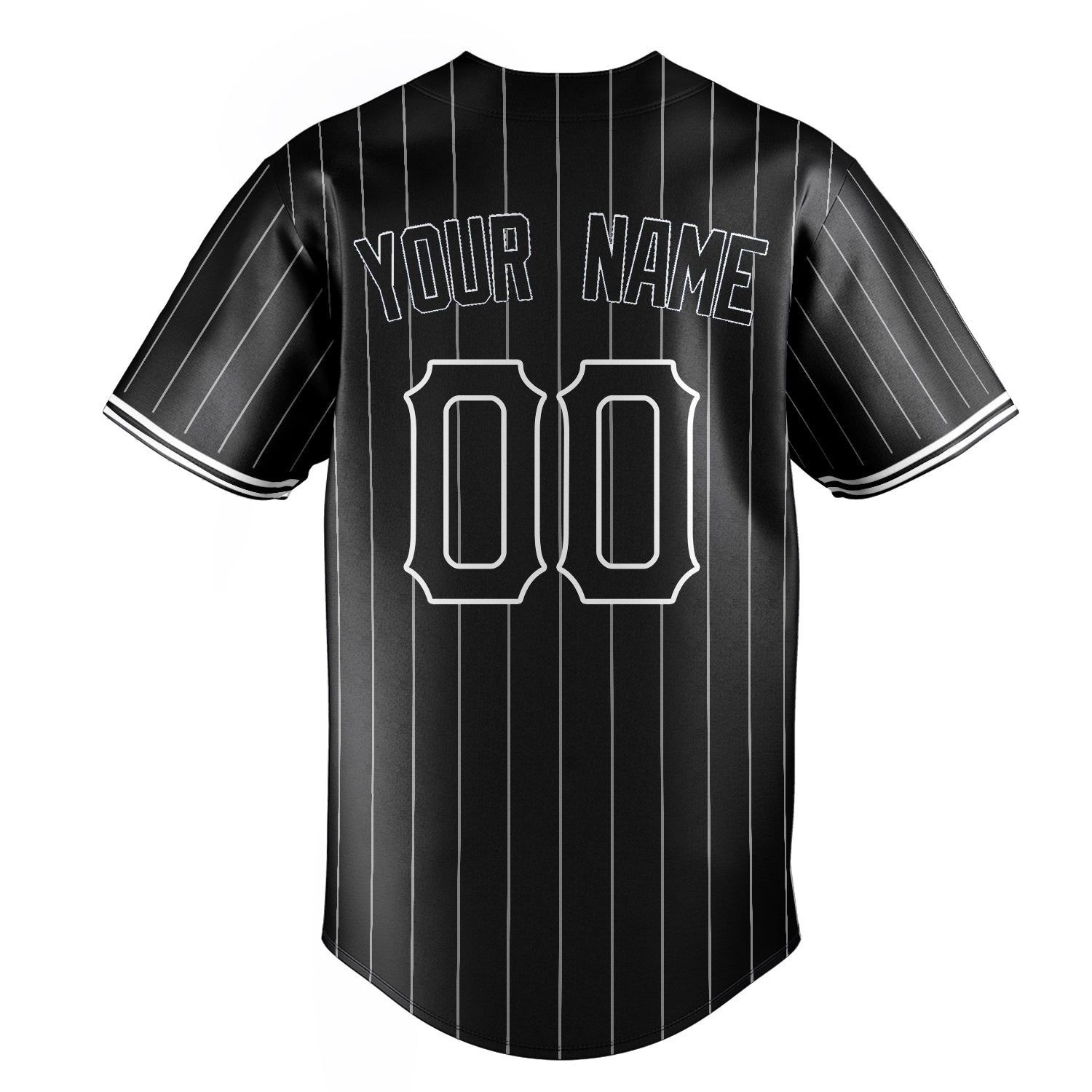 Personalized Black & White White Pinstripe Fan Baseball Jersey