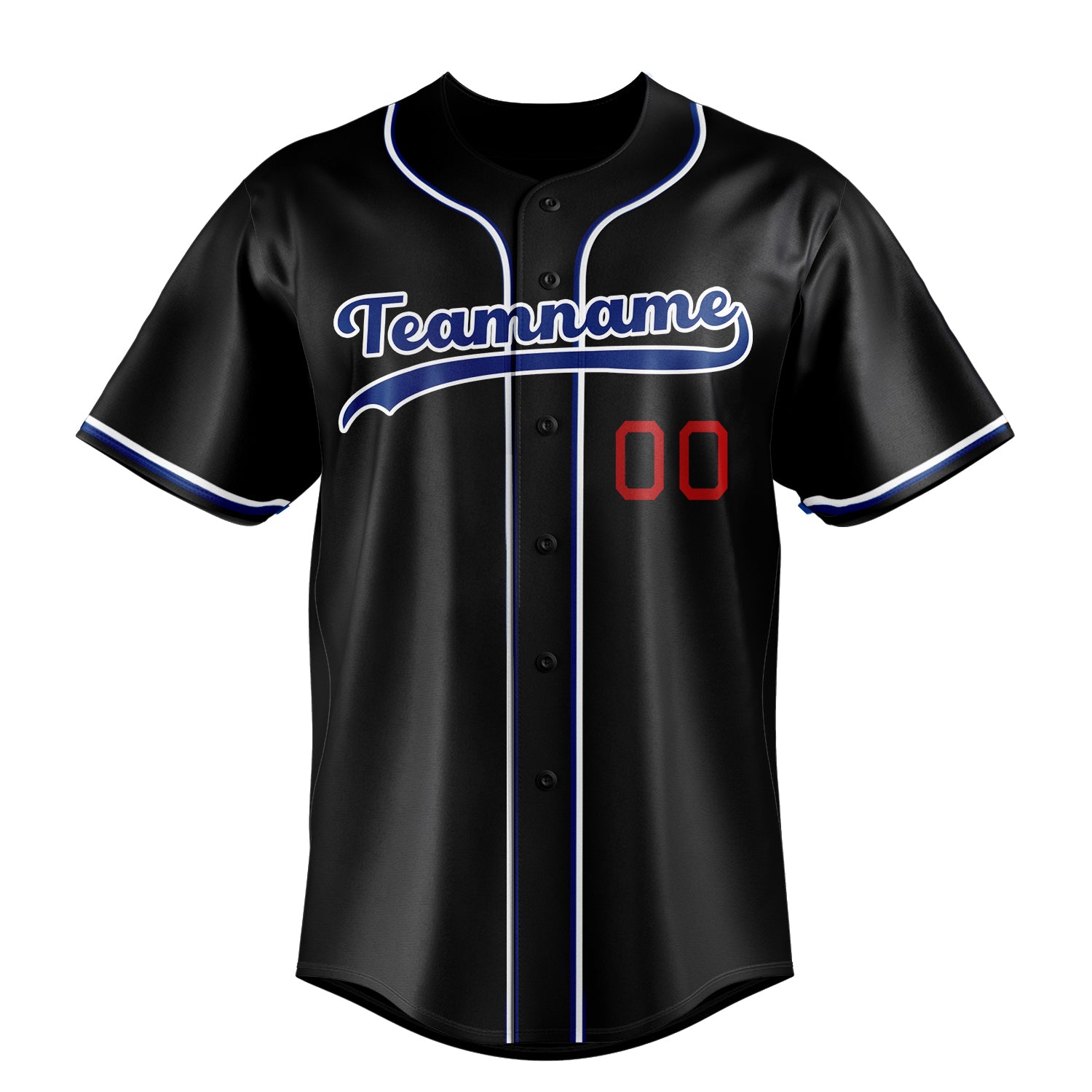 Personalized Black & Royal Color Fan Baseball Jersey