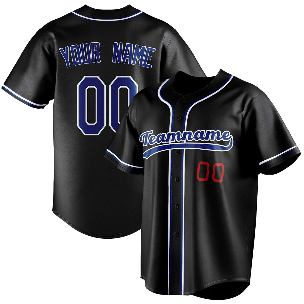Personalized Black & Royal Color Fan Baseball Jersey BB01240528YX199