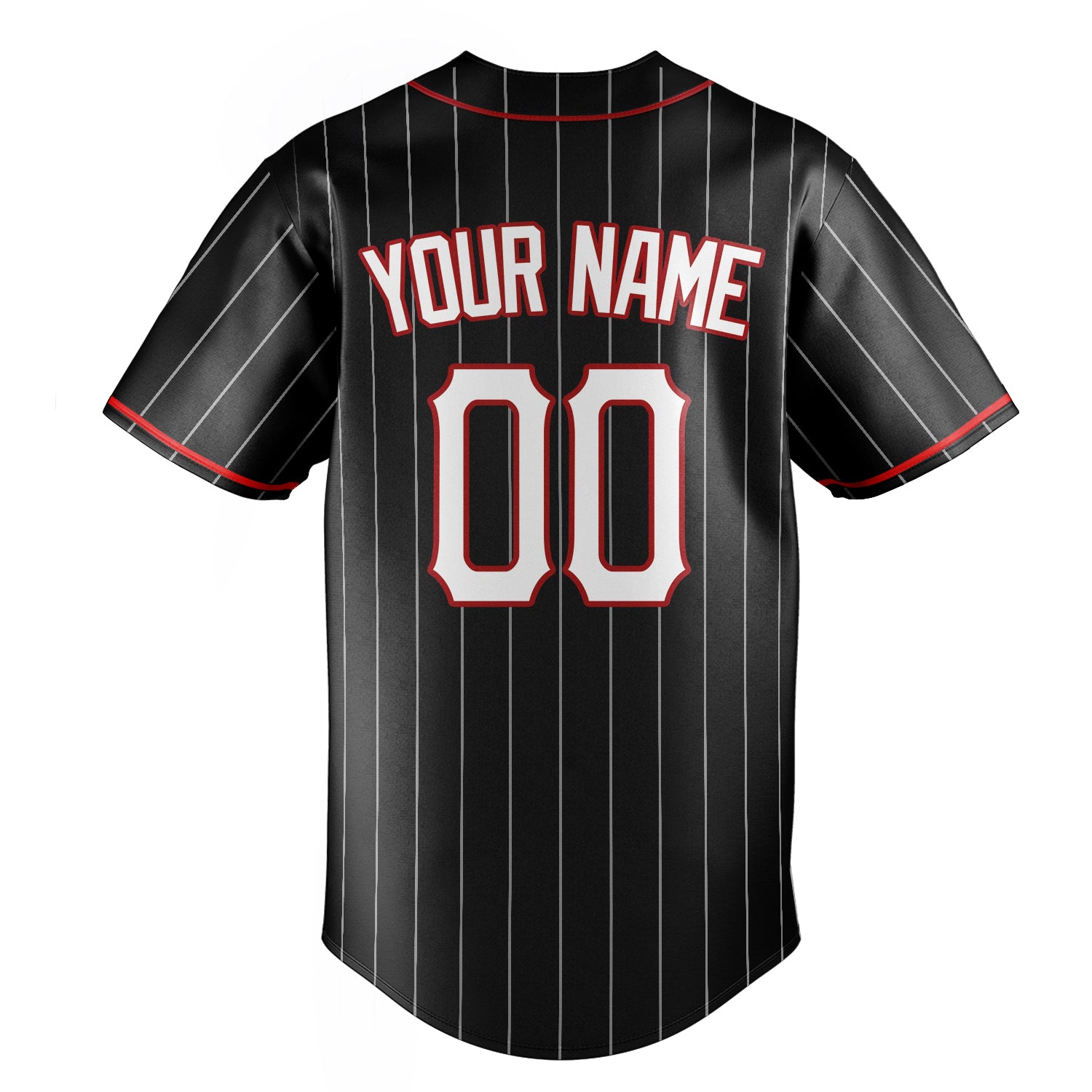 Personalized Black & White White Pinstripe Fan Baseball Jersey