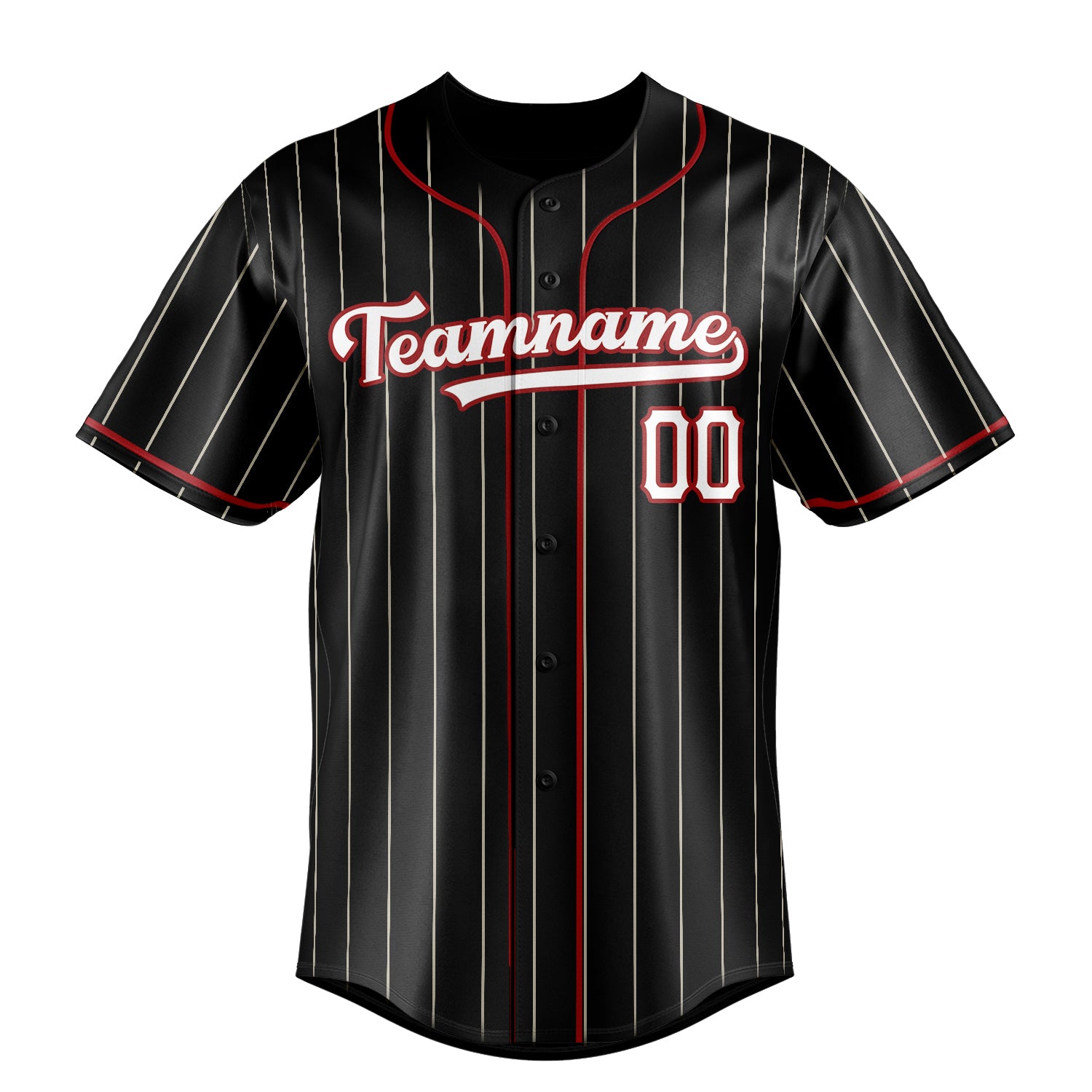 Personalized Black & White White Pinstripe Fan Baseball Jersey