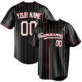 Personalized Black & White White Pinstripe Fan Baseball Jersey BB01240528YX200