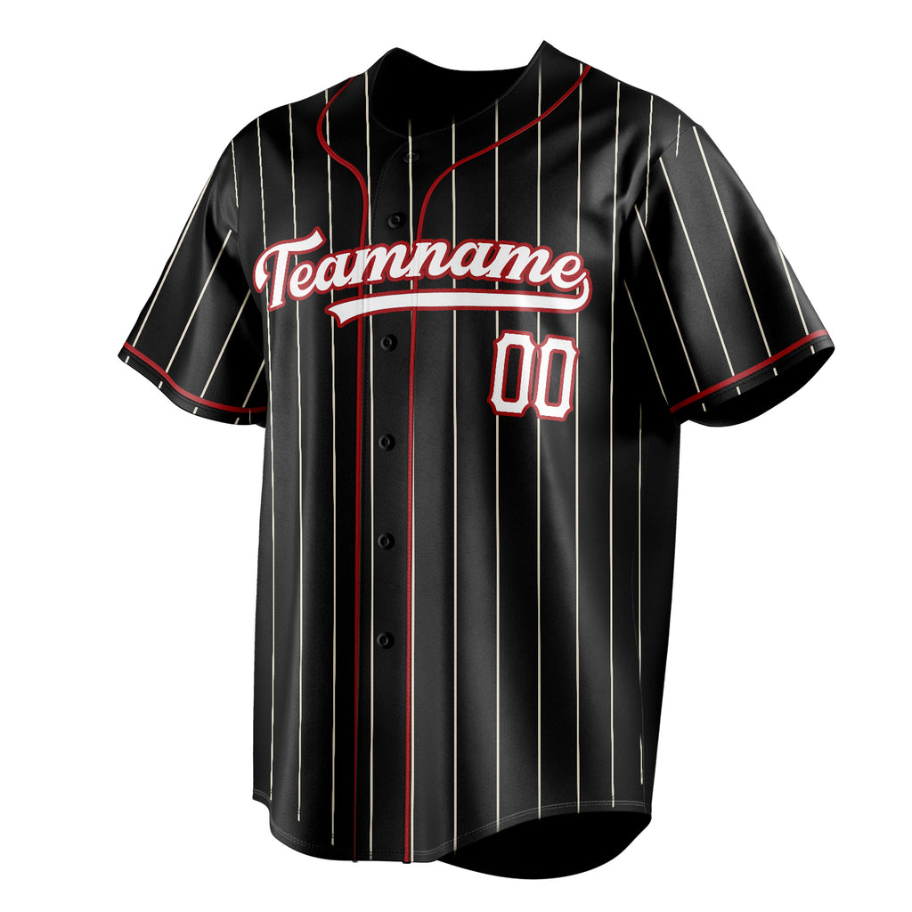 Personalized Black & White White Pinstripe Fan Baseball Jersey