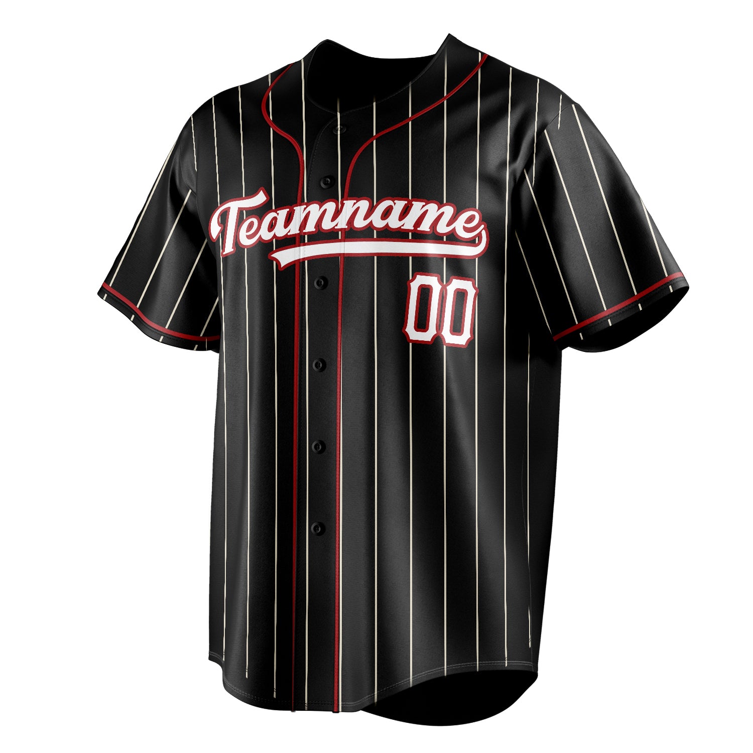 Personalized Black & White White Pinstripe Fan Baseball Jersey