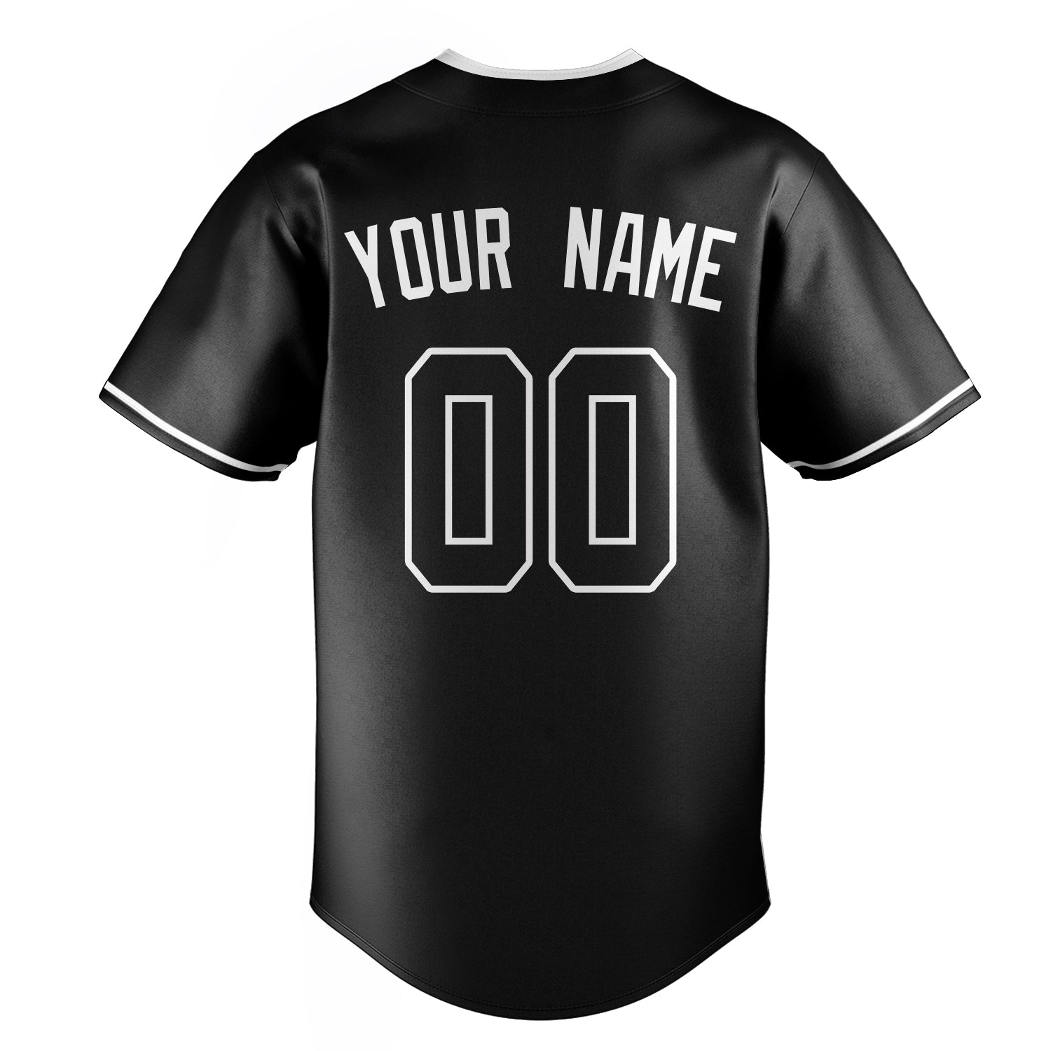 Personalized Black & White Color Fan Baseball Jersey