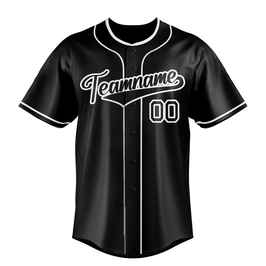 Personalized Black & White Color Fan Baseball Jersey