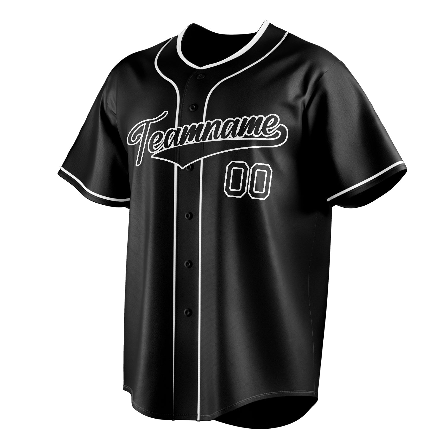Personalized Black & White Color Fan Baseball Jersey
