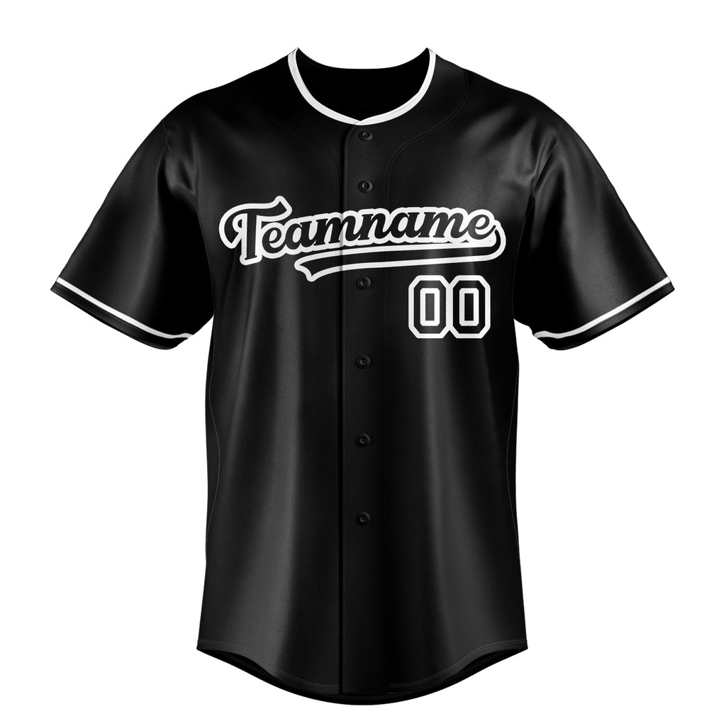 Personalized Black & White Color Fan Baseball Jersey