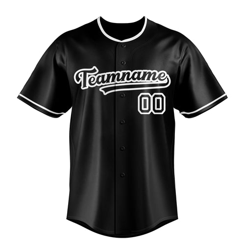 Personalized Black & White Color Fan Baseball Jersey