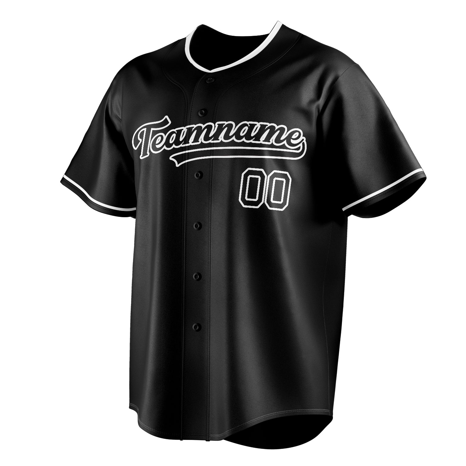 Personalized Black & White Color Fan Baseball Jersey