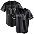Personalized Black & White White Pinstripe Fan Baseball Jersey BB01240528YX204