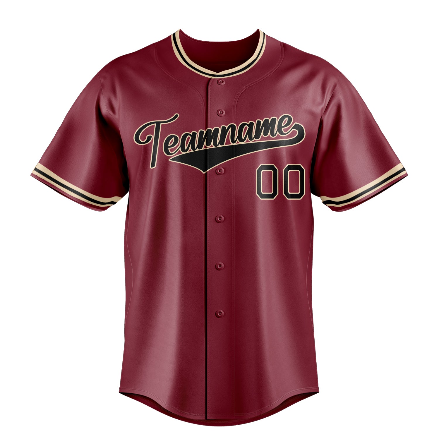 Personalized Crimson & Black Color Fan Baseball Jersey
