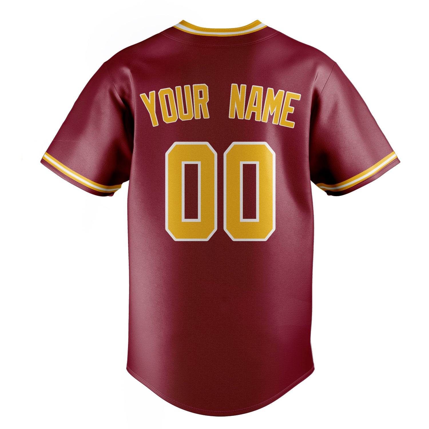 Personalized Crimson & Gold Color Fan Baseball Jersey