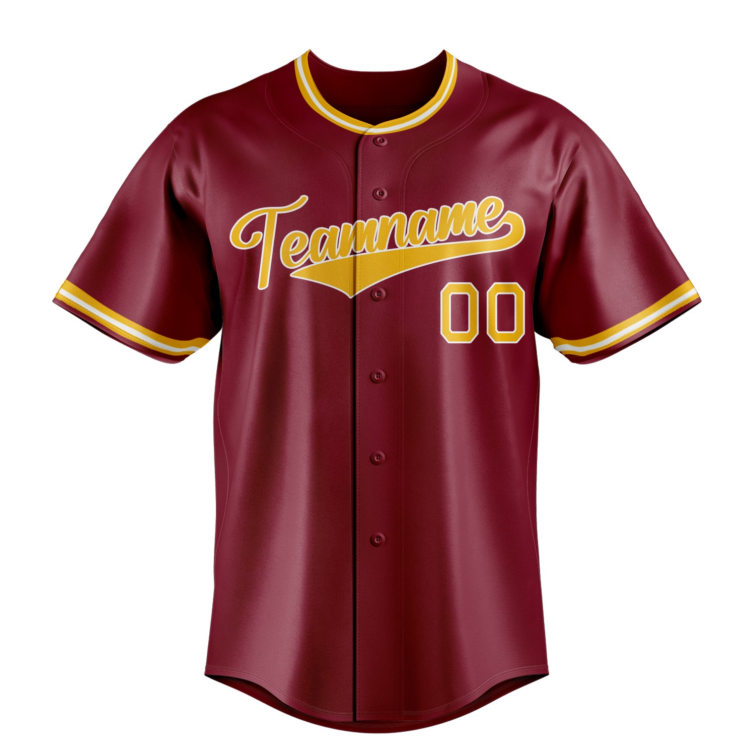 Personalized Crimson & Gold Color Fan Baseball Jersey