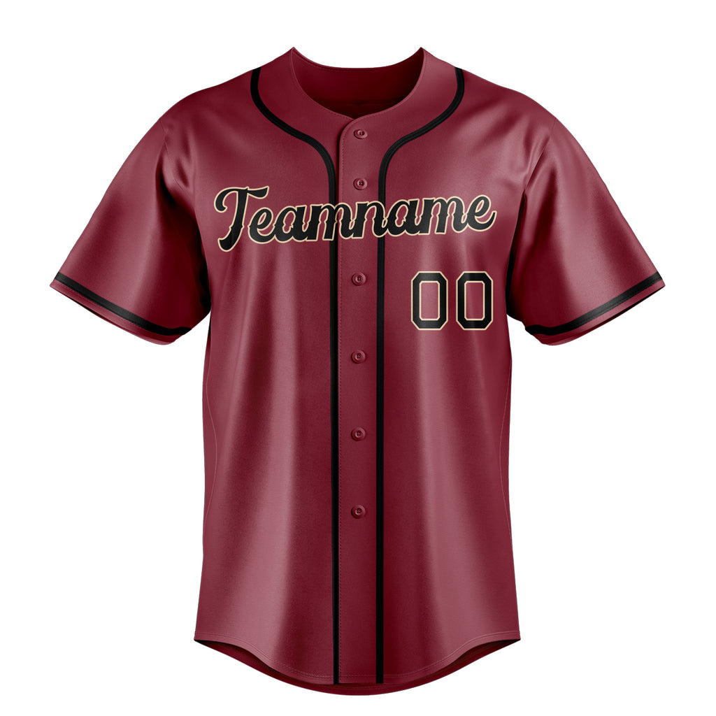 Personalized Crimson & Black Color Fan Baseball Jersey