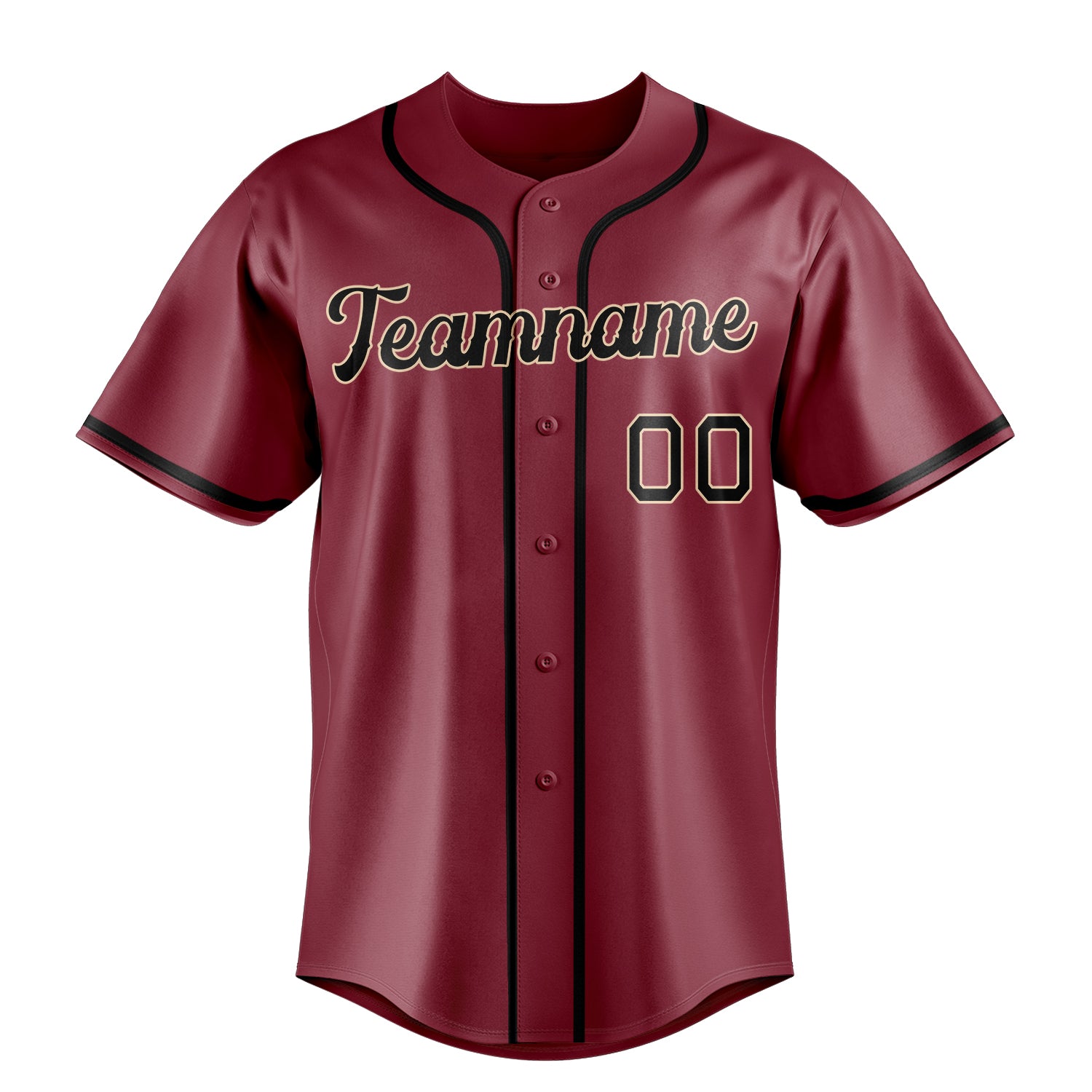 Personalized Crimson & Black Color Fan Baseball Jersey