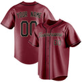 Personalized Crimson & Black Color Fan Baseball Jersey BB01240529CK150