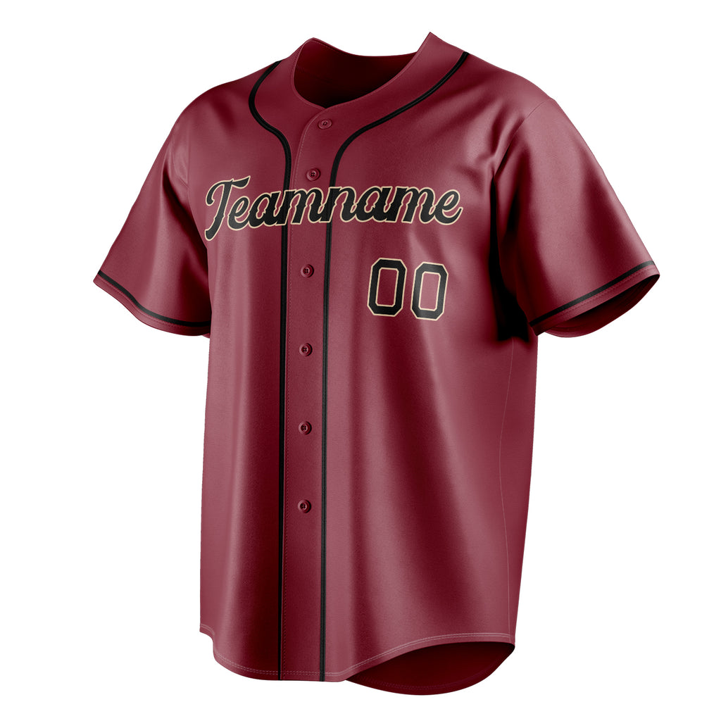 Personalized Crimson & Black Color Fan Baseball Jersey