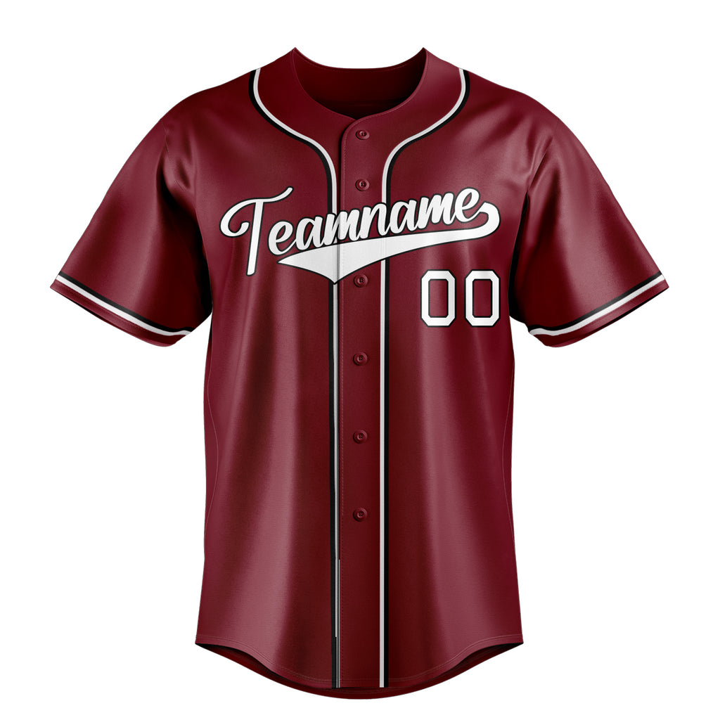Personalized Crimson & White Color Fan Baseball Jersey